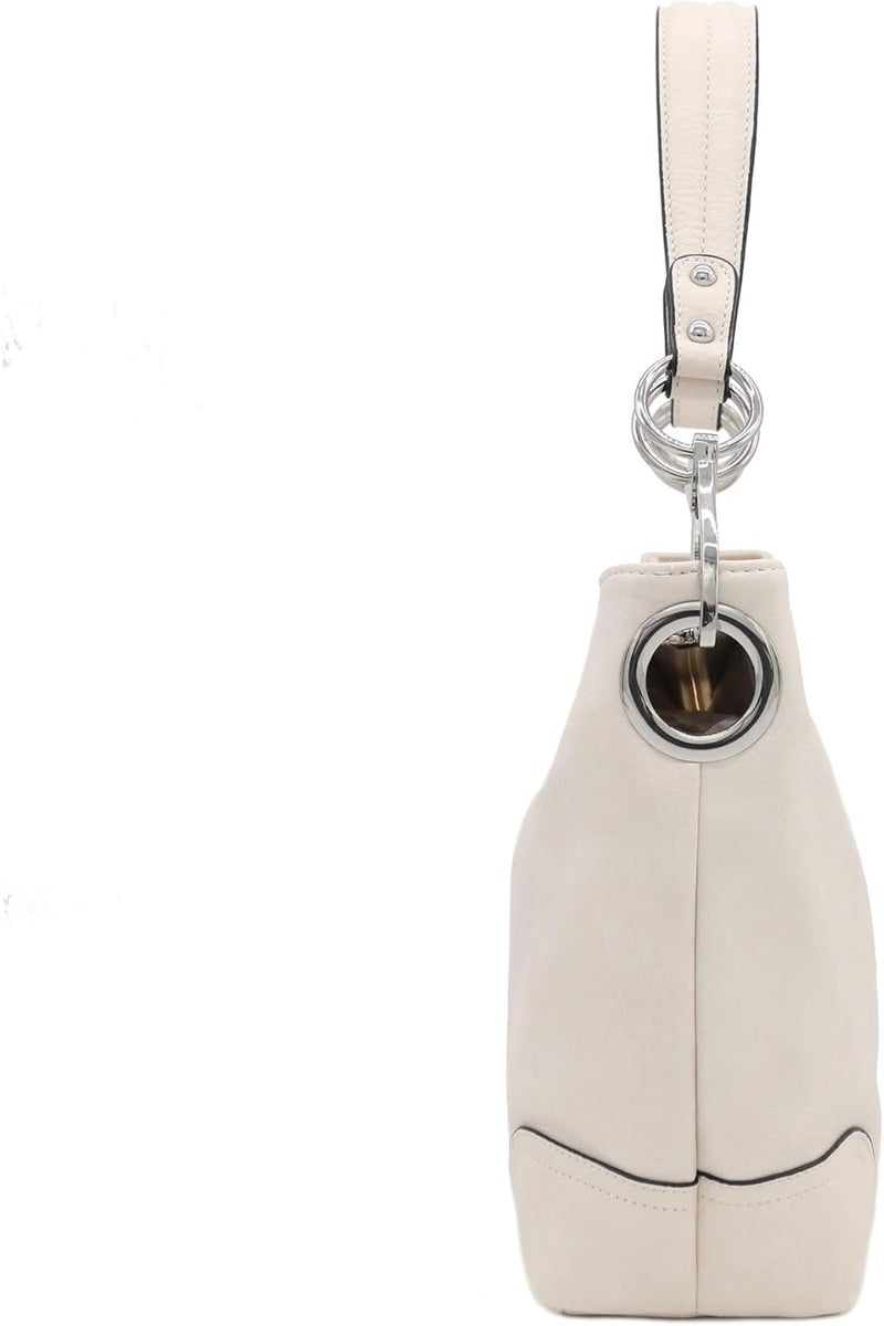 Alyssa Hobo Shoulder Bag with Big Snap Hook Hardware - Image 3
